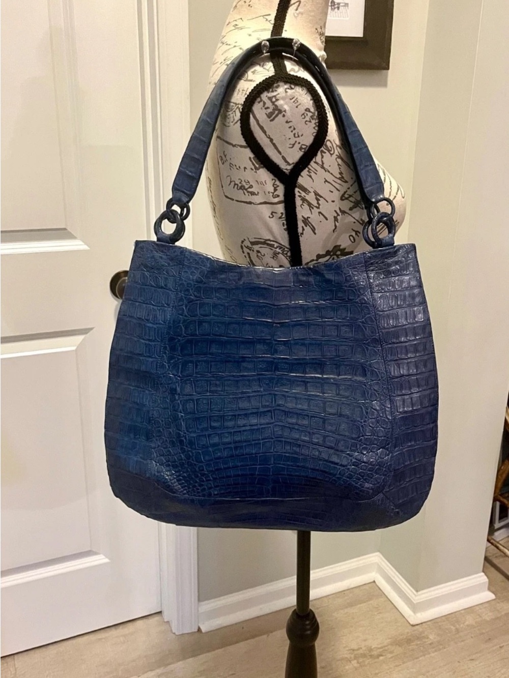 Nancy Gonzalez Blue Exotic Skin Leather Tote Luxury Bag - Picture 3 of 14